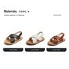 Kids Cross Strap Open Toe Velcro Sandals Summer Casual Beach Shoes For Boys Girls