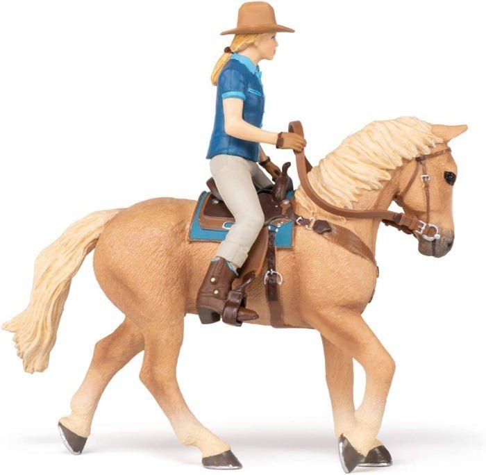 Papo - Figurine Cheval western et sa cavalière
