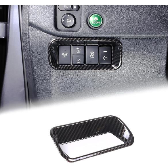 

Fog Head Light Adjust Switch Button Frame Trim for Honda Pilot 2016-2022/ Ridgeline 2017-2023/ Passport 2019-2023 Interior Decorative Protector Carbon Fiber Pattern