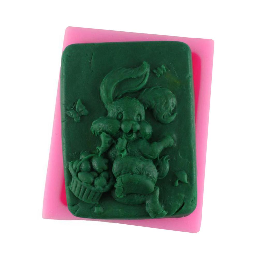 Easter Bunny Silicone Eggs Chocolate Cake Soap  Baking Ice Tray Mould
