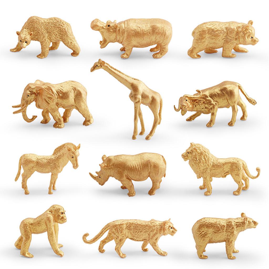 Safari Elephant Kids Giraffe Buffalo Animal Pvc Collectible Models Gift For