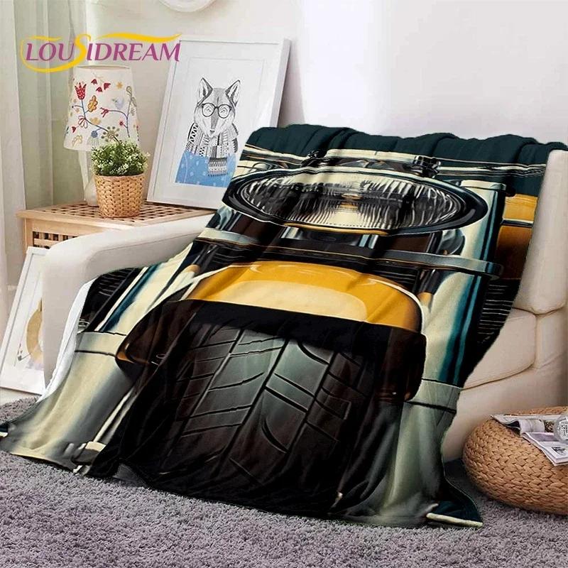 Motocross Modern retro Motorcycle Soft Flannel Blanket for Bed Bedroom Sofa Picnic,Throw Blanket for Cover Outdoors Leisure Gift
