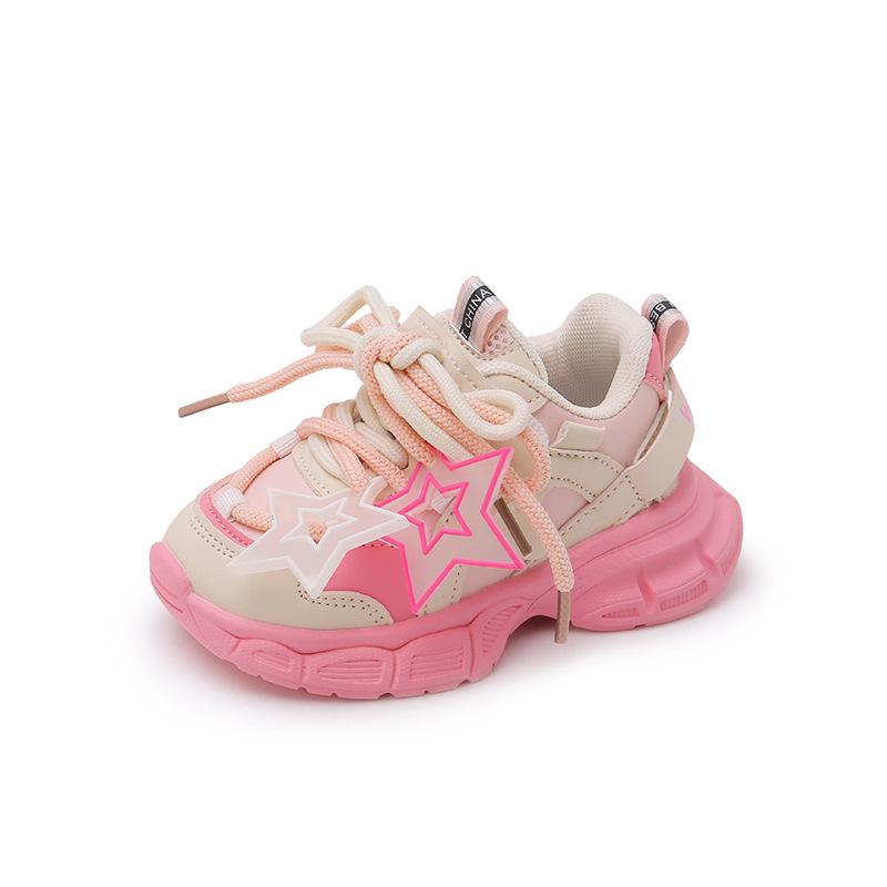 Autumn New Thick-soled Heightening Children's Sports Shoes Trendy Dad Shoes Soft-soled Kindergarten Light Casual Shoes 1-6 Years Old