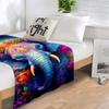 1PC Elephant Elements printed blanket, all season lightweight home office outdoor nap multifunctional blanket A14