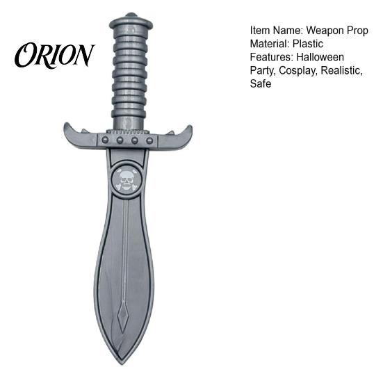 Party Game Accessories Halloween Plastic Fake Knife, Retro Pirate Weapon Prop, Vintage Style Gear Cosplay Costume for Party, Stage Performance Secret