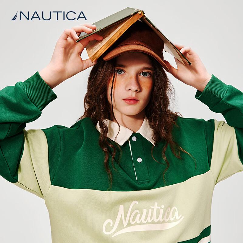 Nautica Kids' Unisex Polo Collar Sweatshirt