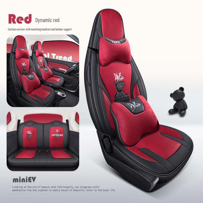 Anwendbares Wuling Hongguang MINIEV Technologie Bär Cartoon Autositzkissen für alle Jahreszeiten