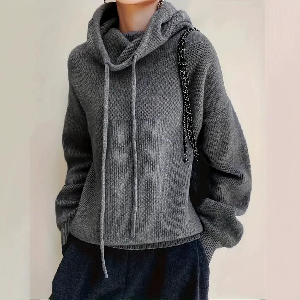 Pile neck sweater women's 2026 winter new solid color loose thick knitted sweater top trendy bottoming shirt women's autumn and winter