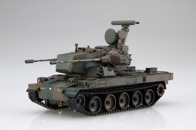 Military Series Ground Force Type 87 Gun Set with Plastic Model 1/72 No.9 EX-2 Self-Defense Self-propelled Anti-aircraft (2-car Personnel)