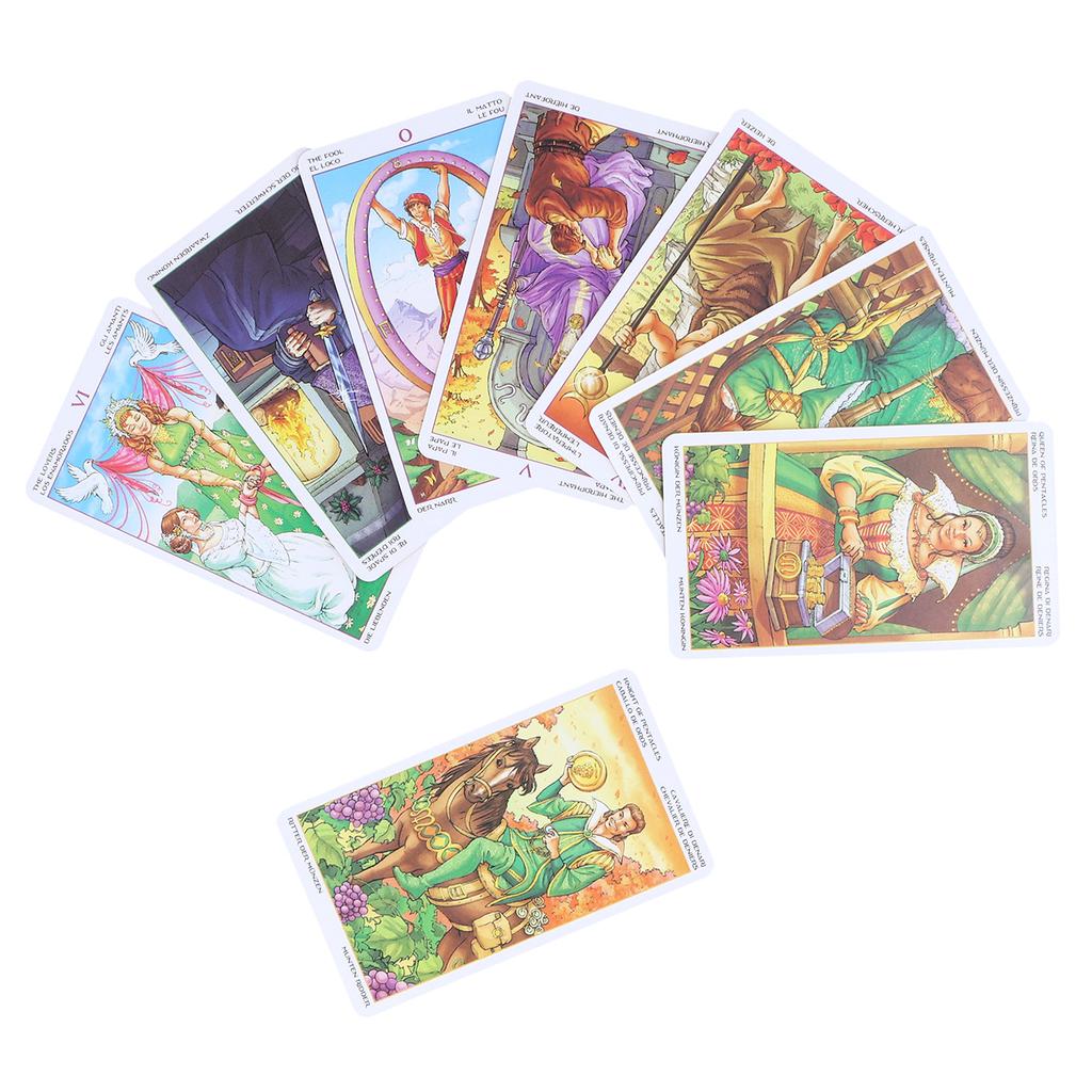 Wheel of Year Tarot Cards Hologram Paper Divination Playing Cards Entertainment Board Game