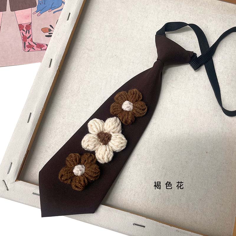 

Handmade small flowers ins colored neck tie children s personalized original small tie