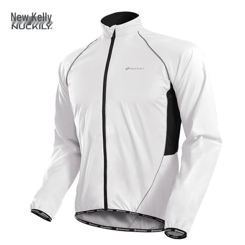 

NUCKILY Windbreaker Long Sleeve Cycling Jersey with Sun Protection for Men & Women XXXL белый