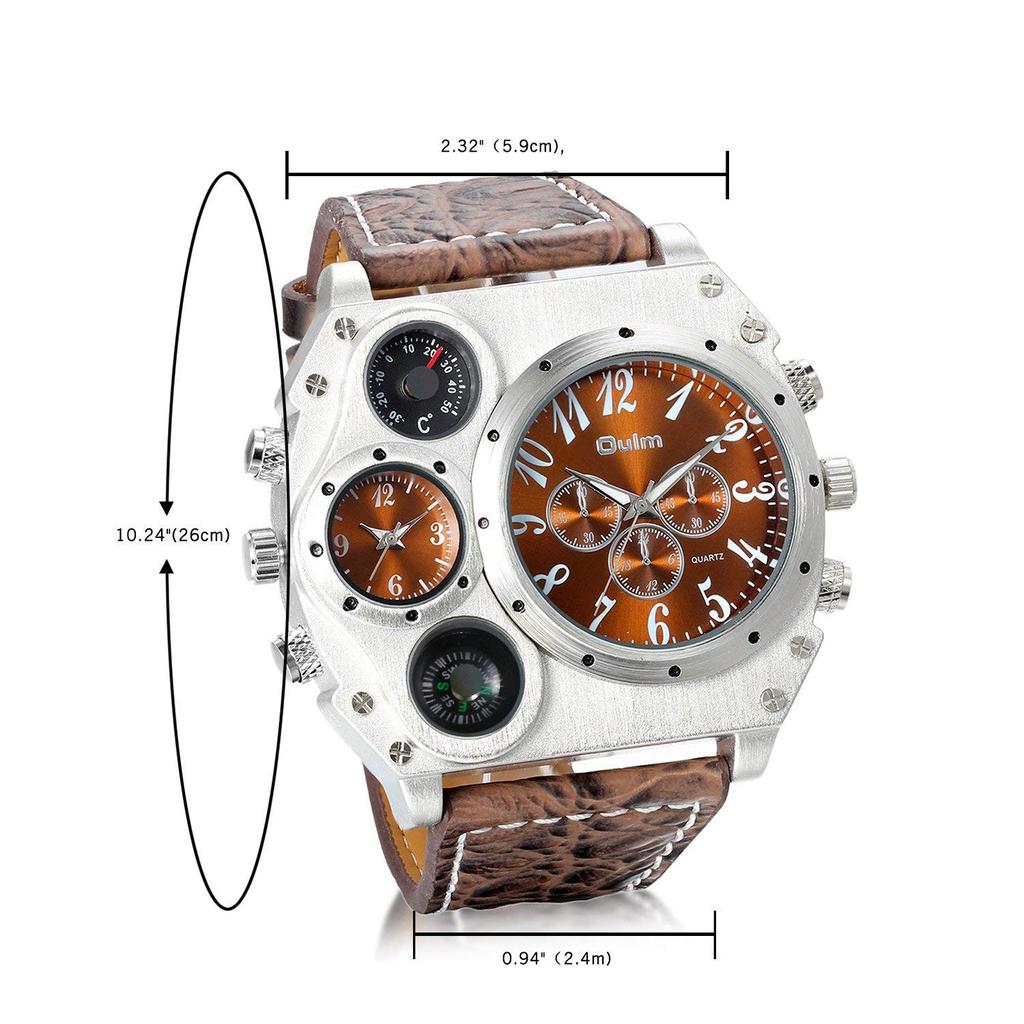 Waterproof Sports Watch with Japanese Quartz Analog Dual Time Stylish Fashion Accessory Dial Gift Box Included Men's Movement, Display, Function,