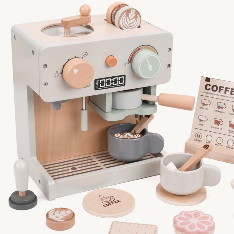 Kids  Wooden Coffee Maker & Afternoon Tea Play Set