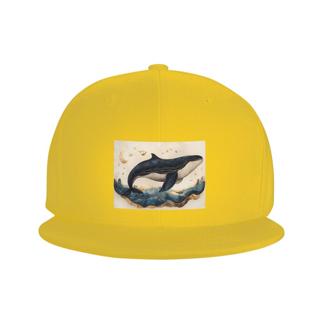 Golden Blue Aesthetic Whale Baseball Caps Snapback Fashion Baseball Hats Breathable Casual Casquette Outdoor for Unisex