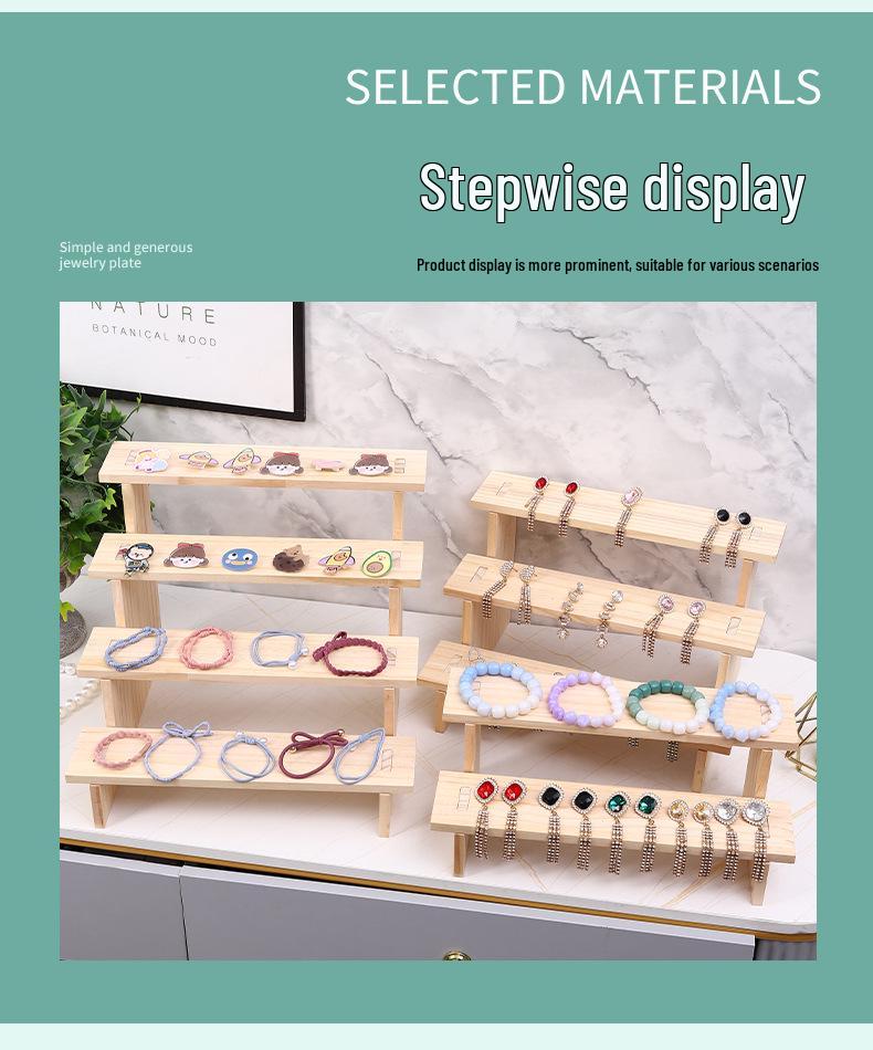 Solid Wood Tiered Bracelet & Hairpin Display Stand