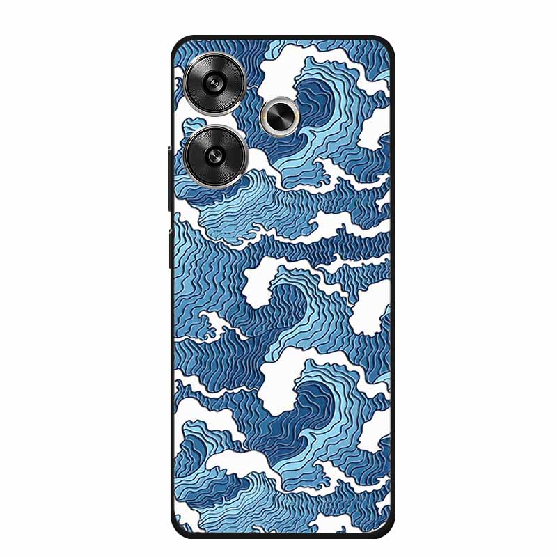 3D Embossed Case For Xiaomi Poco M6 4G Phone Case M 6 Plus Flowers Silicone Soft Coque For Xiaomi Redmi 13 13x Back Cover Case