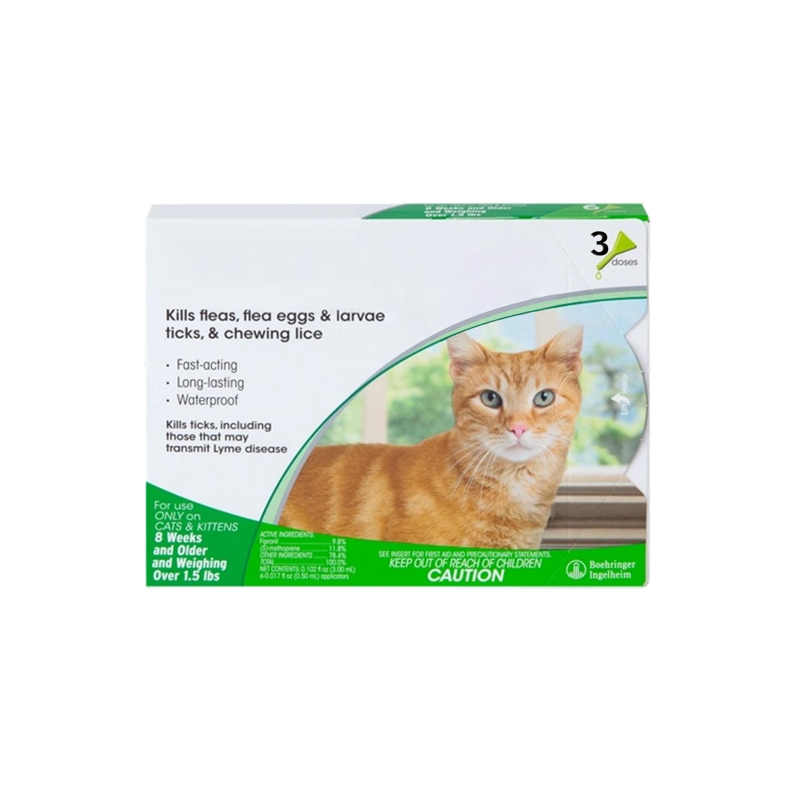 

3-pack (total 1.5ml) Topical Antiparasitic Medication For Treating And Preventing Flea And Tick Infections In Cats One Size