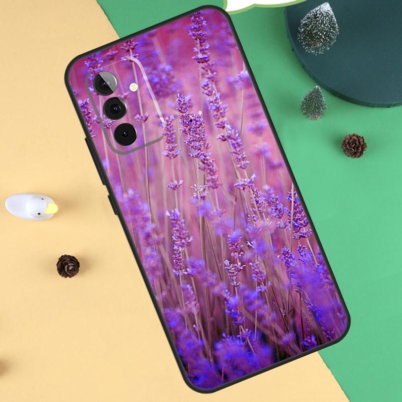 Purple Flowers Lavender Case For Samsung Galaxy A55 A35 A25 A15 A51 A71 A12 A32 A52 A13 A33 A53 A54 A34 A14 Cover