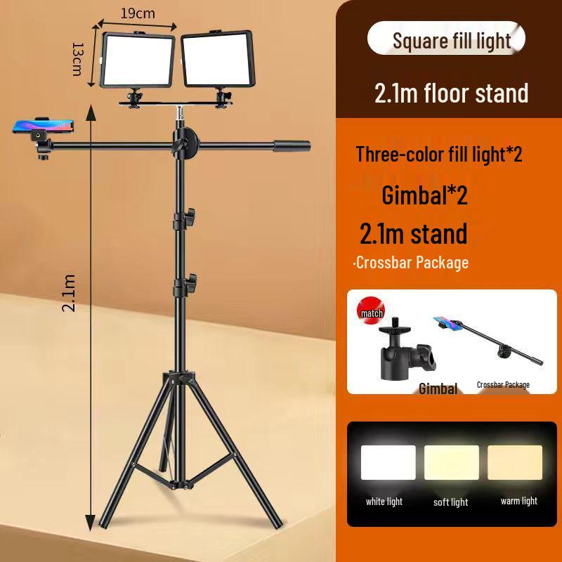 Dual Light No-Shadow Phone Stand: Live Stream Selfie Fill Light for Desktop & Professional Food Photography.