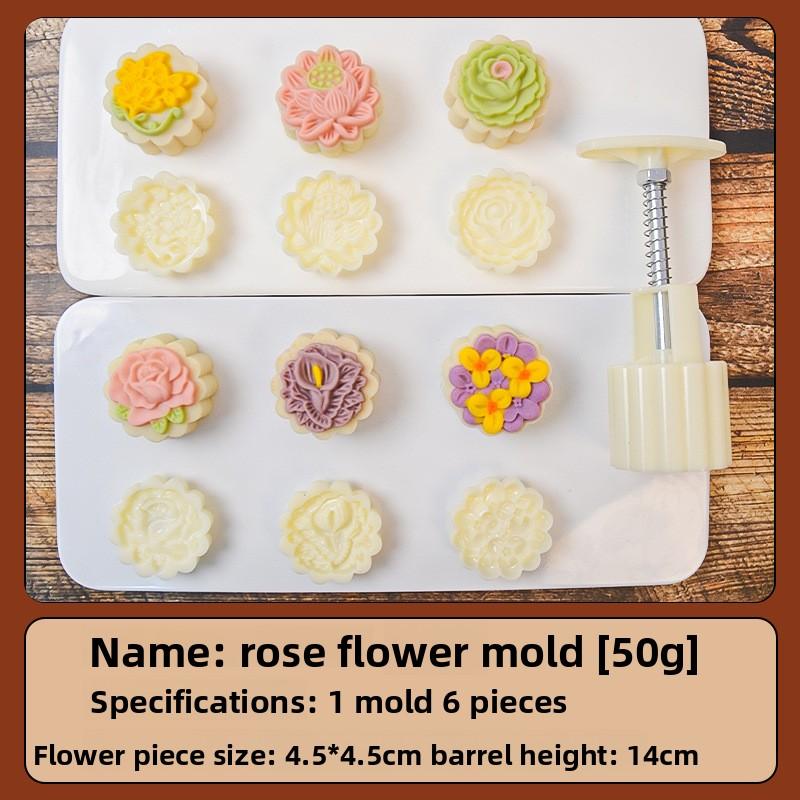 New Mid-Autumn Festival Mooncake Mold, Three-dimensional Cherry Blossom Hand-pressed Home Ice Skin Baking Mold