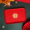 Wedding Toast Rectangular Tray Set: Red Candy and Tea Ceremony Plates for Newlyweds