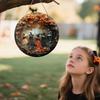 Halloween Wooden Witch Hanger Decoration, 5 Witches Exquisite Round Hanging Pendant For Porch, Wall