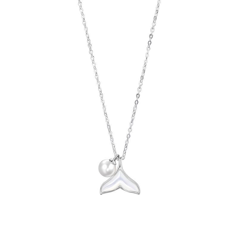 Yusheng ha la tua collana a coda di pesce con perle per la moda femminile e versatile temperamento retrò ciondolo in madreperla per donna
