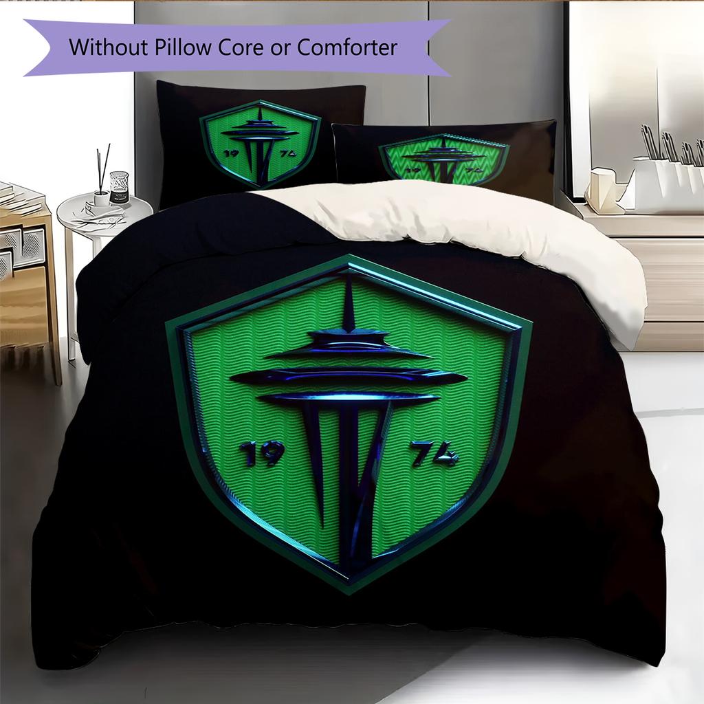Seattle Sounders FC Pattern Bedding Home Decoration Birthday Gift (1 * Duvet Cover + 2 * Pillowcase, Without Core)