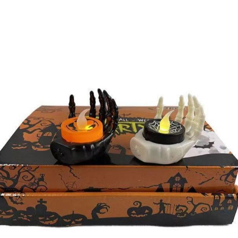 Halloween Ghost Hand Creative Palm Candle Light Ornament Tabletop Decoration Room Escape Props Party Ambient Light