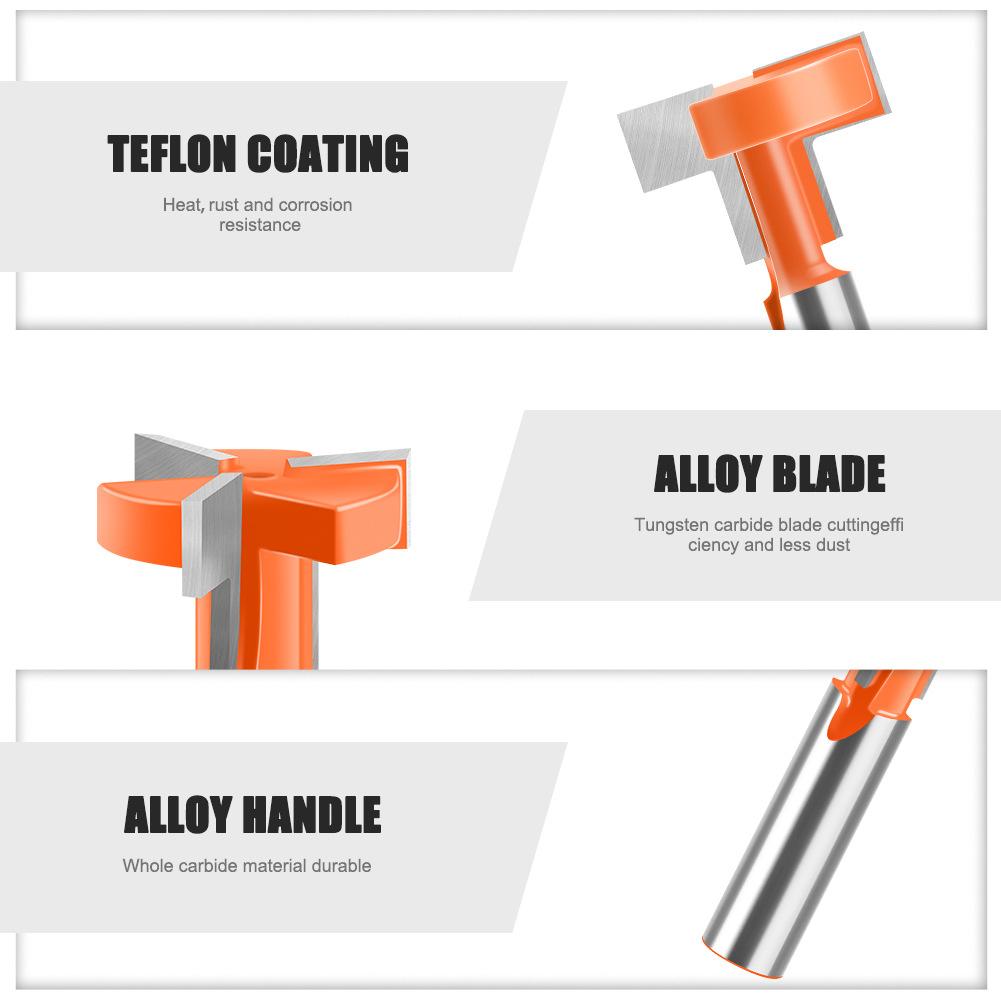 Three-edged straight-edge T-knife 12 handles, woodworking engraving milling cutter, notch cutter, four-edged slotting cutter, woodworking cutter