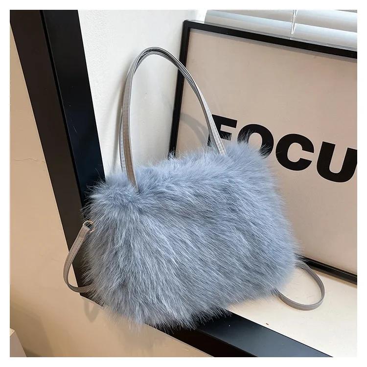 Velvet Fur Women's Shoulder Bag Versatile Crossbody Bag High-quality Bucket Bag Portable