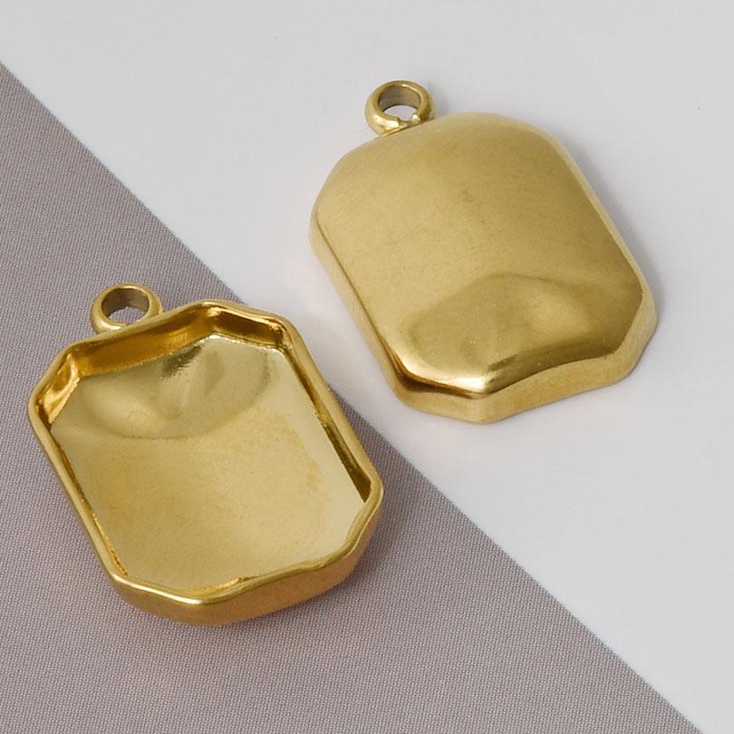 6pcs Simple Geometric Oval Water Droplets Real Gold Plated Stainless Steel Charms For Jewelry Making Supplies DIY Heart Pendant