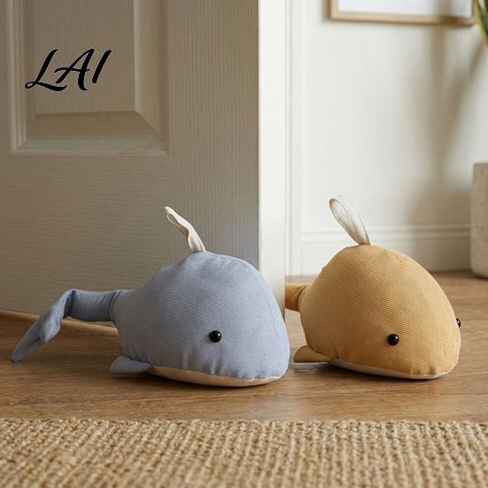 Fabric Door Stopper Sand Filling Weighted Whale Doorstop Plush Sea Animal Decorative Heavy Duty Doorstop Stopper for Home Bedroom Shape