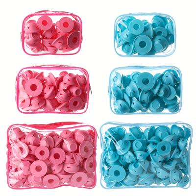 20/40/80pcs Hair Curlers Rollers Mushroom Bell Curling Iron Silicone Reusable Hair Rollers No Clip Magic DIY Curling Tool With PVC Bag