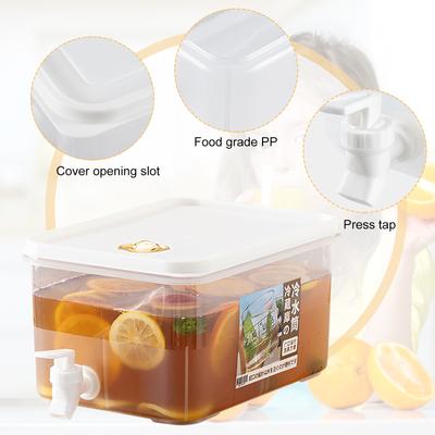 3.5/5L Lemon Fruit Tea Jug with Faucet Iced Beverage Bucket Date Indicating Adjuster Large Capacity Leakproof Kitchen Supplies