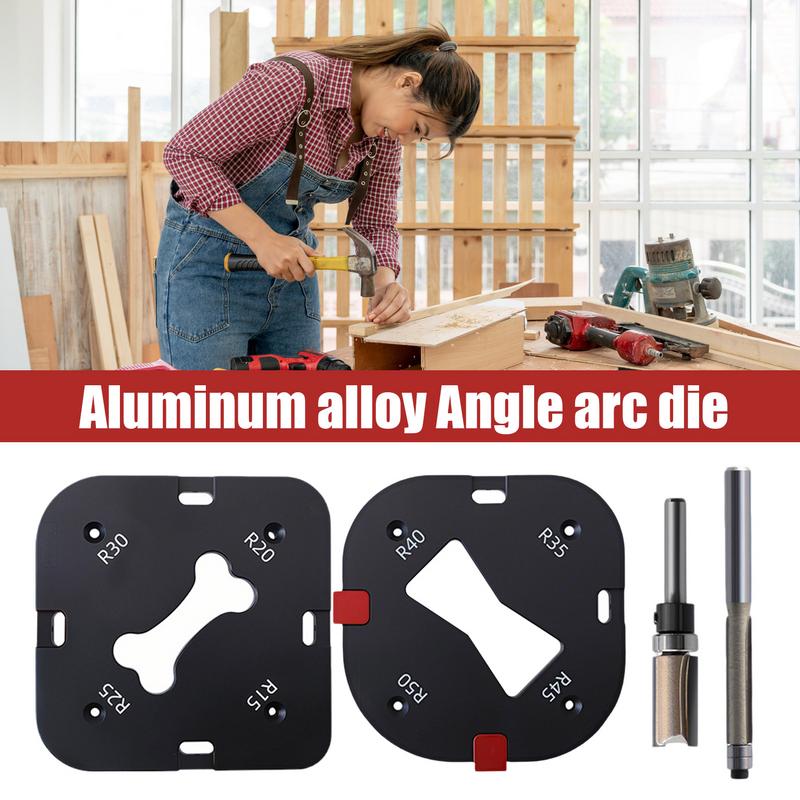 Router Corner Radius Template Wood Working Aluminum Alloy Arc Cutting Tool Router Table Corner Radius Jig For Picture Frame