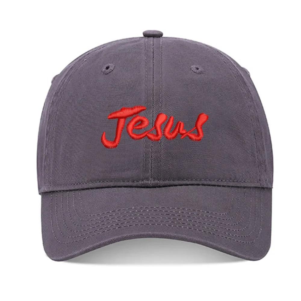 Lyprerazy Baseball Hat Jesus Christian Unisex Embroidery Baseball Cap Washed Cotton Embroidered Adjustable Cap