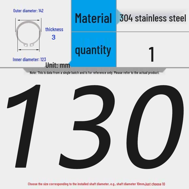 304 Stainless Steel Snap Ring for 3-200 Bearing