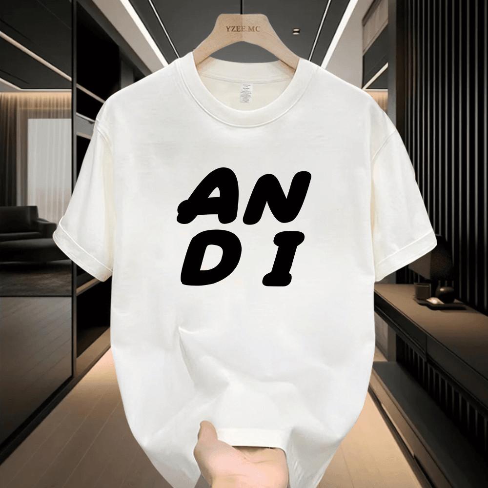 Hot Americanstyle Highend Shortsleeved Tshirt Mens and Womens Roundneck Simple and Casual Summer Pure Cotton
