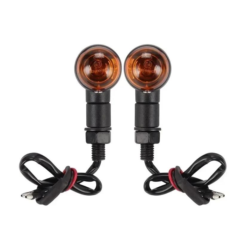 For Harley Touring Road Glide Sportster Bobber Chopper Motorcycle Bullet Turn Signal Indicator Light Universal Lamp 10mm Thread