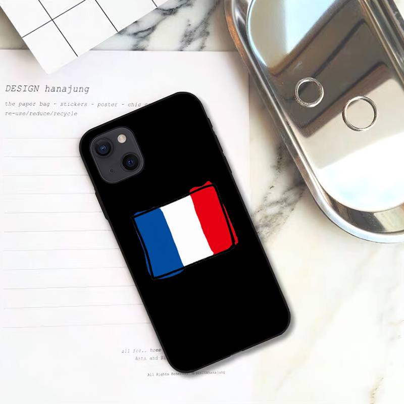 French Flag Phone Case For iPhone 11 12 Mini 13 14 15 Pro XS Max X Plus SE XR Shell
