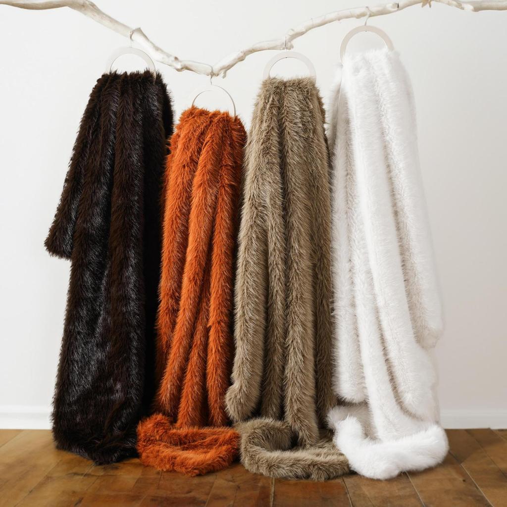 2024 NEU Luxuriöse Flauschige Kunstfell-Decke 152×203cm Steppdecke Decken Bettüberwurf Luxus Deko-Decke Weiche Fuzzy Fell-Decken Winter