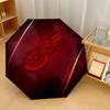 Detroit Red Wings Print Auto 8?Ribs Folding Umbrella Wind Resistant Lightweight Automatic Umbrella For Daily Travel