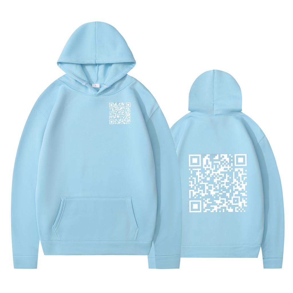 Cross-border Hoodies, New Printed Styles, QR Code Scans, Loose Men's and Women's Hoodies