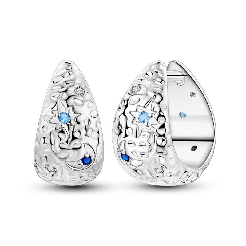 2025 New 925 Sterling copper Hoop Earrings Flowers Zircon Drop Earrings Stud For Woman Fine Birthday Wedding Party Zircon Gifts