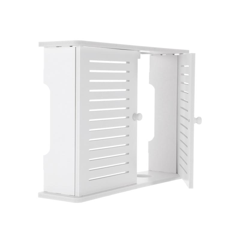 

Беспроводной Wi-Fi роутер полка коробка для хранения настенный деревянно-пластиковый органайзер коробка кабельный кронштейн для питания органайзер коробка DIY домашний декор белый