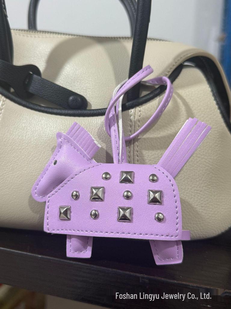 Personalized Leather Pony Bag Charm - Versatile, Cute Hanging Ornament