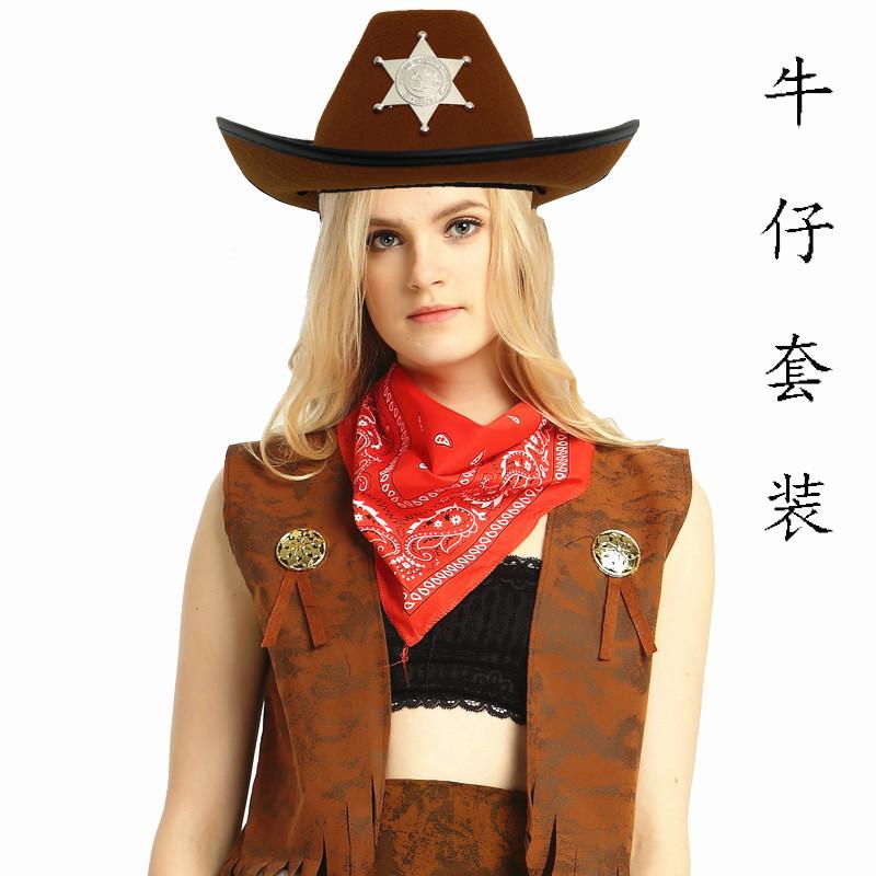 Halloween Cosplay Party Costumes Adult Children Men and Women Western Cowboys Parent-Child Costumes Performance Costumes