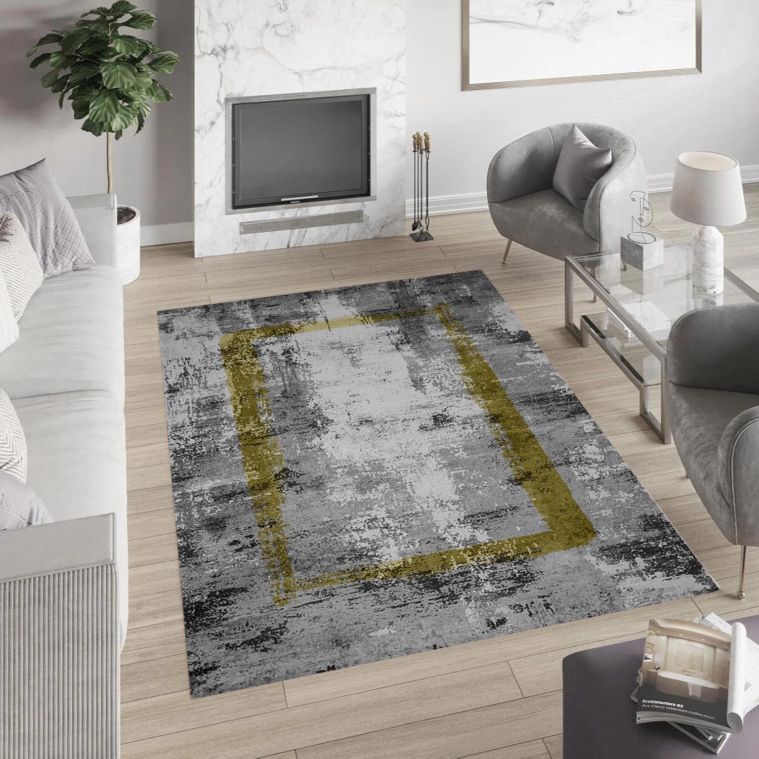 

Rovigo Home Washable Printed Carpet RVG0827-FNL37 50x80 жёлтый